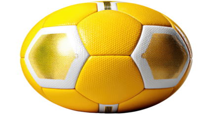 Golden sphere: The football is a perfect sphere of gold. the embodiment of athletic excellence, in vivid, highly detailed shot.