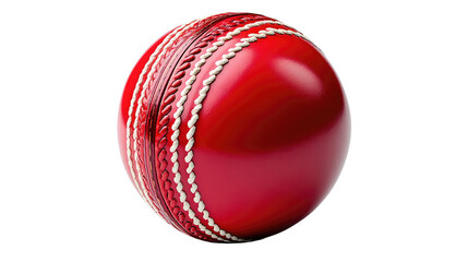 Vibrant Cricket Ball: A pristine cricket ball, meticulously crafted with intricate stitching and a glossy finish, is ready to ignite action and competition on the cricket pitch.