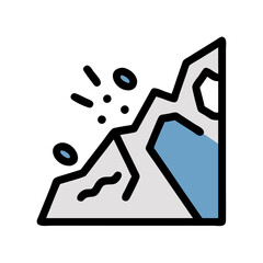 Glacier Icon Illustration with Melting Ice Concept Design