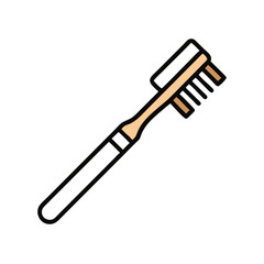 Simple Brown Toothbrush Isolated on Black Background