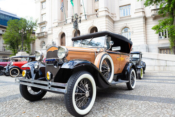 Old car from 1930, Cabriolet, vintage.