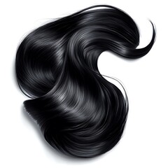 Dark Flowing Hair Silky Smooth Texture Curved Shape