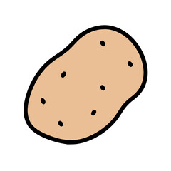 Cartoon Potato Illustration on Black Background for Design