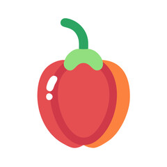 Stylized Red Pepper Illustration on a Black Background