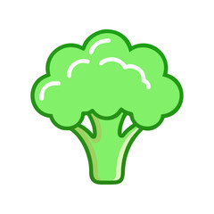 Cartoon Broccoli Head with Black Background Vector Illustration