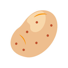 Cartoon Potato Image Isolated on Black Background Illustration