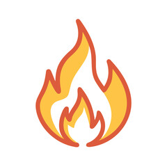 Simple Flame Vector Illustration on Black Background Design