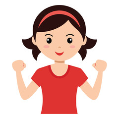  a girl with a trembling lips vector illustration on white background