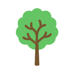 Simple Green Tree Illustration on a Black Background