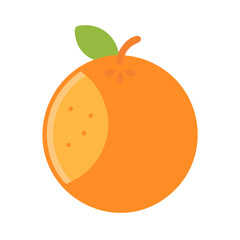 Simple vector graphic of a juicy, peeled orange