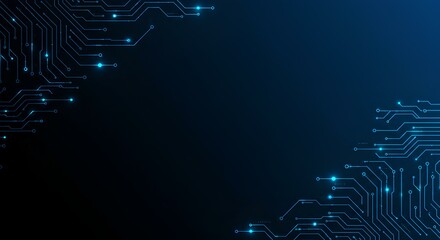 High-Tech Innovation: Electric Blue Circuit Board