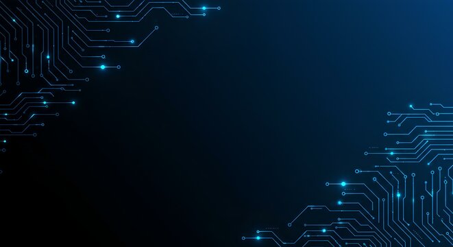 High-Tech Innovation: Electric Blue Circuit Board