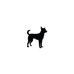 black dog silhouette on white background