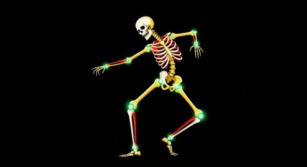 Geometric Skeleton Dance Illustration