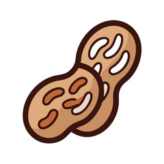 Two Cartoon Peanuts Illustration on Black Background