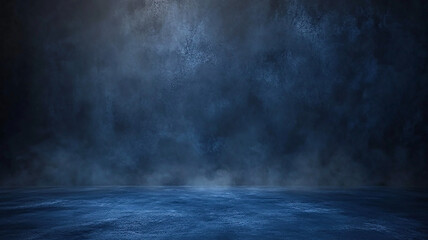 Dark studio background with a rich navy blue center and soft, fading edges, perfect for banners and creative design.

