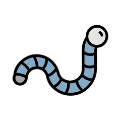 Fototapeta premium Simple Vector Illustration of a Cartoon Earthworm Insect