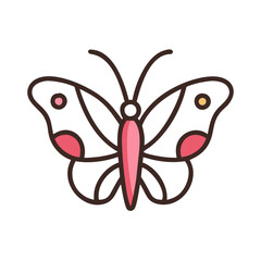 Brown and Pink Butterfly Graphic on Black Background