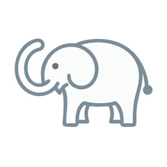 Cute Elephant Cartoon Illustration on Black Background Graphic