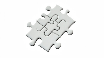 white puzzle on a transparent background, PNG image, PNG file, Generative art.