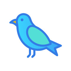 Bluebird Icon Vector Illustration on Black Background