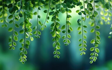 Delicate Hanging Foliage: A Lush Green Display