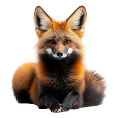 Fototapeta premium Transparent background fox relaxing in nature digital art wildlife calm environment close-up view