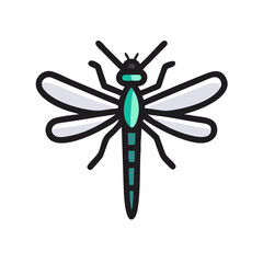 Elegant Dragonfly Illustration on a Black Background