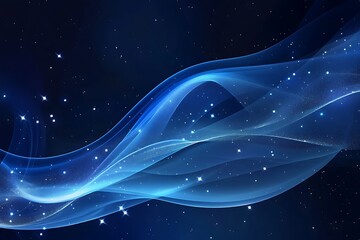 Soft blue waves gently flowing through the dark background, creating an ethereal and peaceful atmosphere