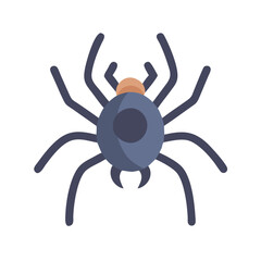 Simple cartoon spider icon on a black background