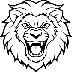 Naklejka premiumLion head logo vector illustration. 