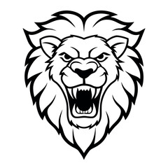 Obraz premiumLion head logo vector illustration. 