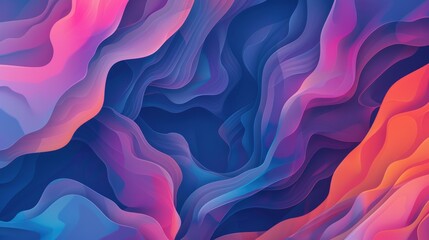 Abstract vivid colorful wave flowing express energetic texture. Seamless texture of vividness curve swirling convey sense of harmony and wonderful scene perfect for effect and graphic design. AIG61.