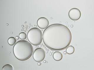 transparent bubbles floating against a light background. The bubbles vary in size, creating a dynamic and visually appealing composition.