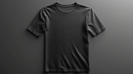 Template of a plain short-sleeve T-shirt in grey, front and back views displayed on a white background for design mockups