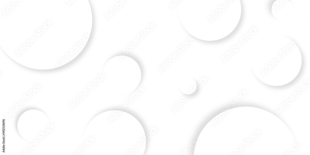 Poster Abstract background with circle white abstract geometric background with soft light white paper circles in design .Gray abstract. Modern design background for report and project presentation template.