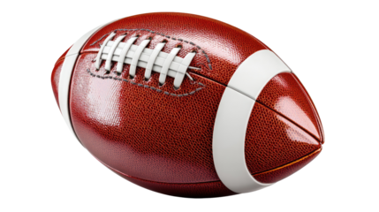 American Football's Essence: A detailed photorealistic depiction of a classic brown American football, showcasing its textured surface and laces.