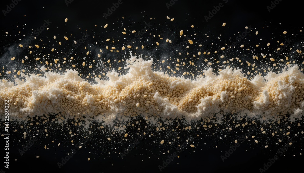 Poster espresso bean explosion high-resolution image of coffee beans exploding in a dust cloud