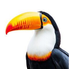 Transparent background toucan portrait jungle animal photography natural habitat close-up view