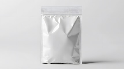 White stand-up pouch, studio shot, blank, packaging mockup, design template