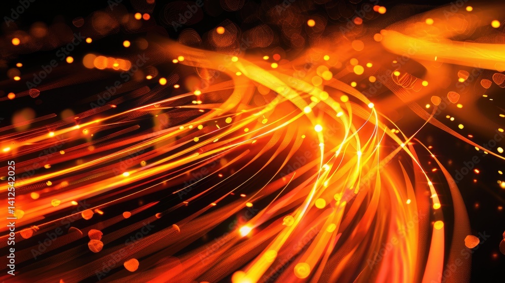 Poster abstract vibrant orange particle scatter around create seamless pattern with beautiful color backgro