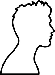 User profile icon in line Person representing a user profile or avatar vector design isolated on transparent background