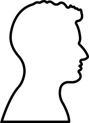 User profile icon in line Person representing a user profile or avatar vector design isolated on transparent background