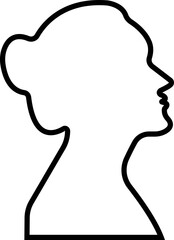 User profile icon in line Person representing a user profile or avatar vector design isolated on transparent background