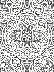 Fototapeta premium Whimsical and Detailed Flower Mandalas for Relaxing Adult Art Therapy