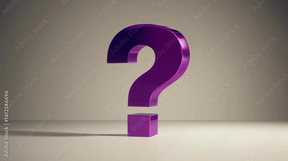 Poster Vibrant question marks dynamically shifting colors, symbolizing complex thought processes, uncertainty, and exploratory cognitive strategies against pristine white background
