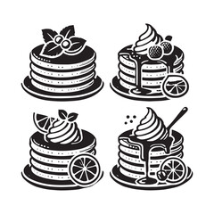 Pancake minimalist Design - Pancake Silhouette - Pancake Vector - Pancake Illustration.