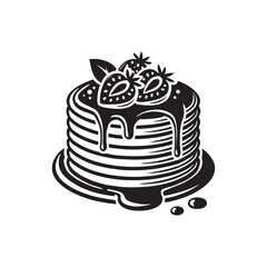 Pancake minimalist Design - Pancake Silhouette - Pancake Vector - Pancake Illustration.