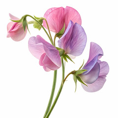 Sweet Pea 3D rendered flower delicately isolated on a white background with soft petals and realistic textures
