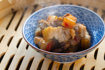 Pork belly, steamed, braised, China, delicious..